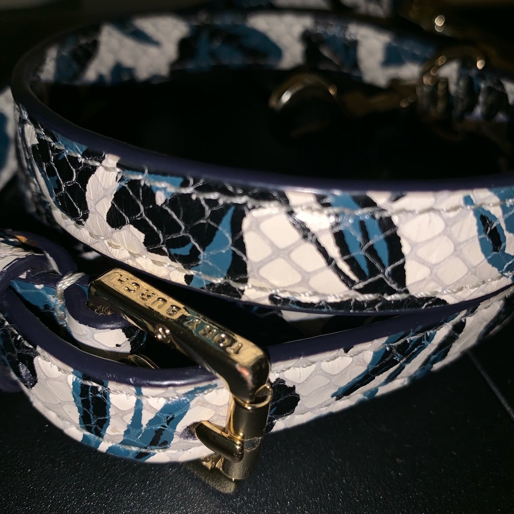 COPY - Tory Burch versatile Strap or wrap Belt blue flowers